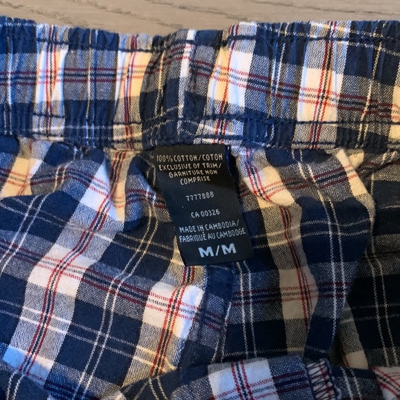 Blue Plaid Pajama PJ Pants with pockets size Medium - Picture 3 of 6